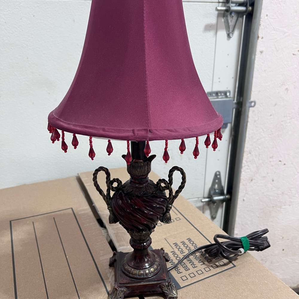 Elegant Burgundy Table Lamp
